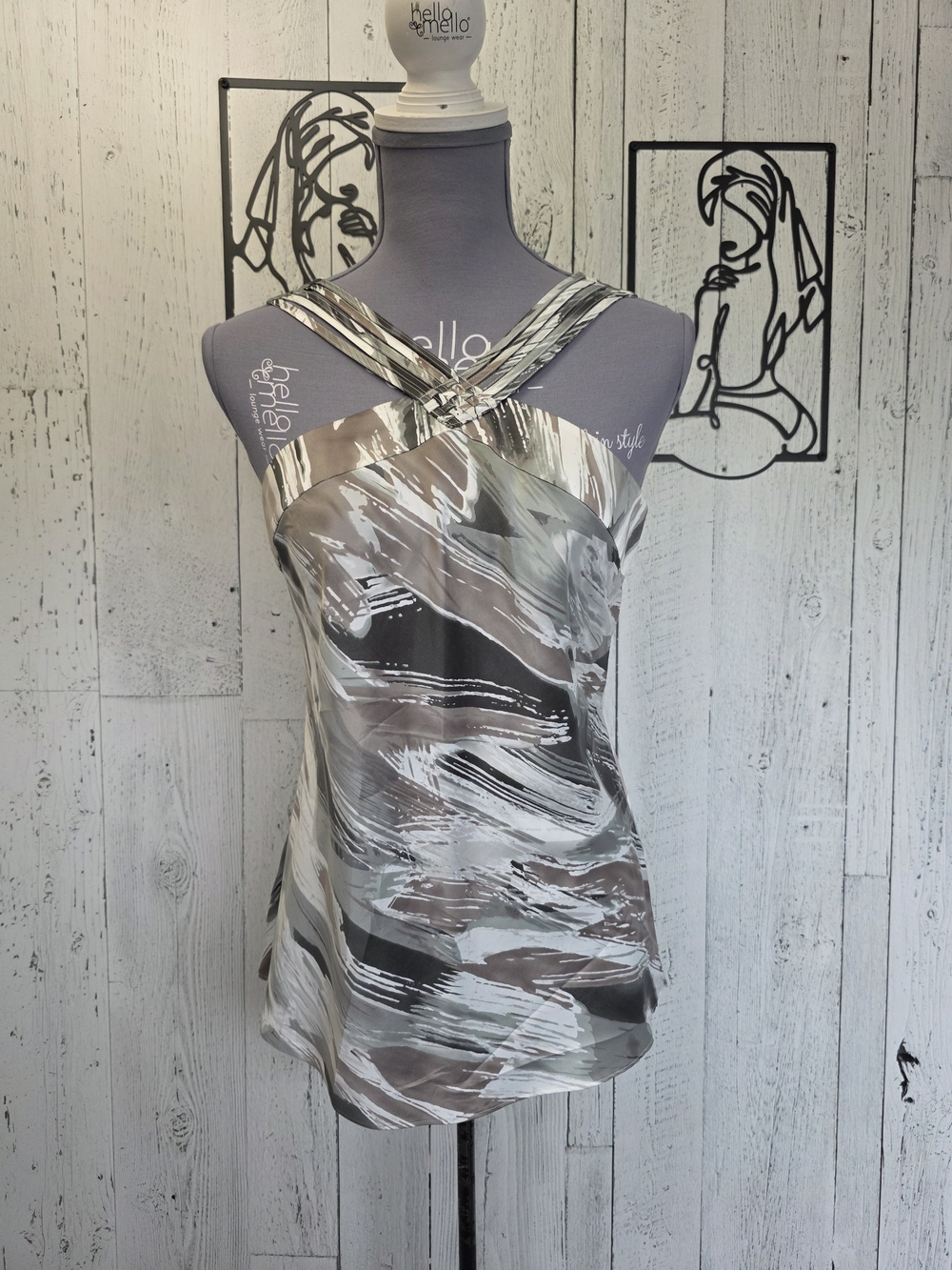 Banana Republic Satin Cross-Back Tank Top Size S Going Out Date Night Business